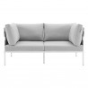Modway Harmony Sunbrella® Outdoor Patio Aluminum Loveseat in Gray Gray - Front Angle