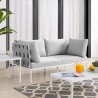 Modway Harmony Sunbrella® Outdoor Patio Aluminum Loveseat in Gray Gray - Lifestyle