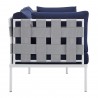 Modway Harmony Sunbrella® Outdoor Patio Aluminum Loveseat in Gray Navy - Side Angle