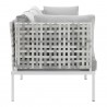 Modway Harmony Sunbrella® Basket Weave Outdoor Patio Aluminum Sofa in Taupe Gray - Side Angle