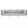 Modway Harmony Sunbrella® Basket Weave Outdoor Patio Aluminum Sofa in Taupe Gray - Front Angle