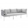 Modway Harmony Sunbrella® Outdoor Patio Aluminum Sofa in Gray Gray - Front Side Angle