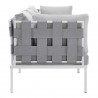 Modway Harmony Sunbrella® Outdoor Patio Aluminum Sofa in Gray Gray - Side Angle
