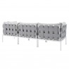 Modway Harmony Sunbrella® Outdoor Patio Aluminum Sofa in Gray Gray - Back Side Angle