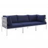 Modway Harmony Sunbrella® Outdoor Patio Aluminum Sofa in Gray Navy - Front Side Angle