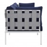 Modway Harmony Sunbrella® Outdoor Patio Aluminum Sofa in Gray Navy - Side Angle