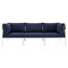 Modway Harmony Sunbrella® Outdoor Patio Aluminum Sofa in Gray Navy - Front Angle