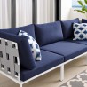Modway Harmony Sunbrella® Outdoor Patio Aluminum Sofa in Gray Navy - Lifestyle