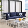 Modway Harmony Sunbrella® Outdoor Patio Aluminum Sofa in Gray Navy - Lifestyle