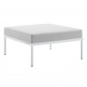 Modway Harmony Sunbrella® Outdoor Patio Aluminum Ottoman in Gray - Front Side Angle