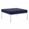 Modway Harmony Sunbrella® Outdoor Patio Aluminum Ottoman in Navy - Front Side Angle