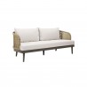 Modway Meadow Outdoor Patio Sofa in Natural White - Front Side Angle