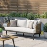 Modway Meadow Outdoor Patio Sofa in Natural White - Lifestyle
