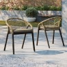Modway Meadow Outdoor Patio Dining Chairs in Natural Taupe - Lifestyle