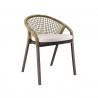 Modway Meadow Outdoor Patio Dining Chairs in Natural White - Front Side Angle