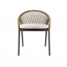 Modway Meadow Outdoor Patio Dining Chairs in Natural White - Front Angle