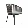 Modway Harbor Outdoor Patio Armchair - Charcoal Gray - Front Side Angle - Modway Harbor Outdoor Patio Armchair - Charcoal Gray - Front Side Angle