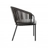 Modway Harbor Outdoor Patio Armchair - Charcoal Gray - Side Angle