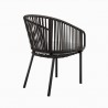 Modway Harbor Outdoor Patio Armchair - Charcoal Gray - Back Side Angle