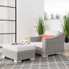 Modway Conway Outdoor Patio Wicker Rattan 2-Piece Armchair and Ottoman Set - White - Lifestyle