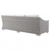 Modway Conway 5-Piece Outdoor Patio Wicker Rattan Furniture Set - White - Sofa in Back Side Angle
