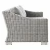 Modway Conway 4-Piece Outdoor Patio Wicker Rattan Furniture Set in Light Gray Gray - Sofa in Side Angle - Modway Conway 4-Piece Outdoor Patio Wicker Rattan Furniture Set in Light Gray Gray - Sofa in Side Angle