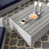 Modway Conway 4-Piece Outdoor Patio Wicker Rattan Furniture Set - Light Gray Navy - Lifestyle