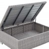 Modway Conway 4-Piece Outdoor Patio Wicker Rattan Furniture Set - White - Table in Front Side Opened Angle