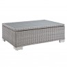 Modway Conway 4-Piece Outdoor Patio Wicker Rattan Furniture Set - White - Table in Front Side Angle