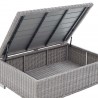 Modway Conway Outdoor Patio Wicker Rattan 9-Piece Sectional Sofa Furniture Set - Navy - Table in Front Side Opened Angle