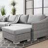 Modway Conway Outdoor Patio Wicker Rattan 6-Piece Sectional Sofa Furniture Set - Gray - Lifestyle 2
