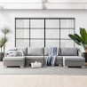 Modway Conway Outdoor Patio Wicker Rattan 6-Piece Sectional Sofa Furniture Set - Gray - Lifestyle