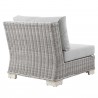 Modway Conway Outdoor Patio Wicker Rattan 6-Piece Sectional Sofa Furniture Set - Gray - Armless Chair in Back Side Angle