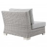 Modway Conway Outdoor Patio Wicker Rattan 6-Piece Sectional Sofa Furniture Set - Gray - Right Armchair in Back Side Angle