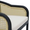 Modway Melbourne Outdoor Patio Dining Armchair - Ivory White - Seat Closeup Angle