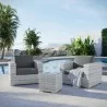 Modway Convene 3-Piece Outdoor Patio Set - Light Gray Charcoal - Lifestyle - Modway Convene 3-Piece Outdoor Patio Set - Light Gray Charcoal - Lifestyle