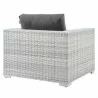 Modway Convene 3-Piece Outdoor Patio Set - Light Gray Charcoal - Chair in Back Side Angle - Modway Convene 3-Piece Outdoor Patio Set - Light Gray Charcoal - Chair in Back Side Angle