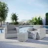 Modway Convene 3-Piece Outdoor Patio Set - Light Gray Gray - Lifestyle - Modway Convene 3-Piece Outdoor Patio Set - Light Gray Gray - Lifestyle