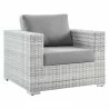 Modway Convene 3-Piece Outdoor Patio Set - Light Gray Gray - Armchair in Front Side Angle - Modway Convene 3-Piece Outdoor Patio Set - Light Gray Gray - Armchair in Front Side Angle