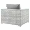 Modway Convene 3-Piece Outdoor Patio Set - Light Gray Gray - Armchair in Back Side Angle - Modway Convene 3-Piece Outdoor Patio Set - Light Gray Gray - Armchair in Back Side Angle