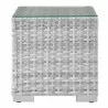 Modway Convene 3-Piece Outdoor Patio Set in Light Gray Light Blue / Light Gray Navy - Table in Front Angle - Modway Convene 3-Piece Outdoor Patio Set in Light Gray Light Blue / Light Gray Navy - Table in Front Angle
