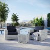 Modway Convene 3-Piece Outdoor Patio Set in Light Gray Navy - Lifestyle