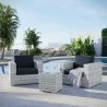 Modway Convene 3-Piece Outdoor Patio Set in Light Gray Navy - Lifestyle - Modway Convene 3-Piece Outdoor Patio Set in Light Gray Navy - Lifestyle