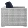 Modway Convene 3-Piece Outdoor Patio Set in Light Gray Navy - Armchair in Side Angle - Modway Convene 3-Piece Outdoor Patio Set in Light Gray Navy - Armchair in Side Angle