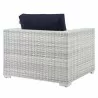 Modway Convene 3-Piece Outdoor Patio Set in Light Gray Navy - Armchair in Back Side Angle - Modway Convene 3-Piece Outdoor Patio Set in Light Gray Navy - Armchair in Back Side Angle
