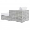 Modway Convene 4-Piece Outdoor Patio Sectional Set - Light Gray White - Right Chaise in Back Side Angle
