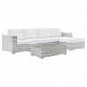 Modway Convene 4-Piece Outdoor Patio Sectional Set - Light Gray White - Set in Front Side Angle
