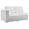 Modway Convene 4-Piece Outdoor Patio Sectional Set - Light Gray White - Left-Arm Loveseat in Front Side Angle