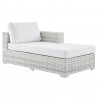 Modway Convene 4-Piece Outdoor Patio Sectional Set - Light Gray White - Right Chaise in Front Side Angle