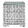 Modway Convene 6-Piece Outdoor Patio Set - Light Gray Charcoal - Armchair in Front Side AngleModway Convene 6-Piece Outdoor Patio Set - Light Gray Charcoal - Side Table in Front Angle